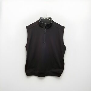 Callaway Golf Vest Mens XL Black Quarter Zip Collar Pullover Waffle Lightweight